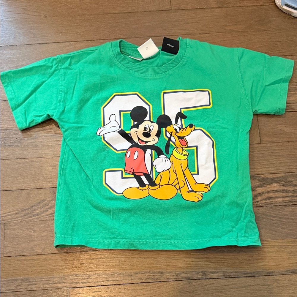 Green Kids Shirt with Cartoon Print